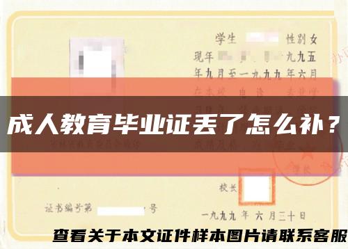 成人教育毕业证丢了怎么补？缩略图