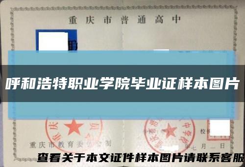 呼和浩特职业学院毕业证样本图片缩略图