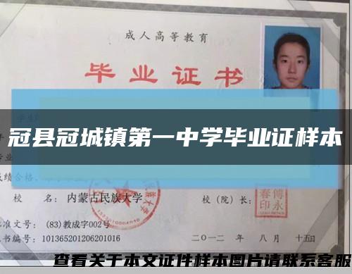 冠县冠城镇第一中学毕业证样本缩略图