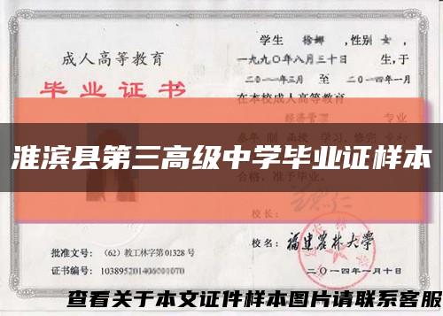 淮滨县第三高级中学毕业证样本缩略图