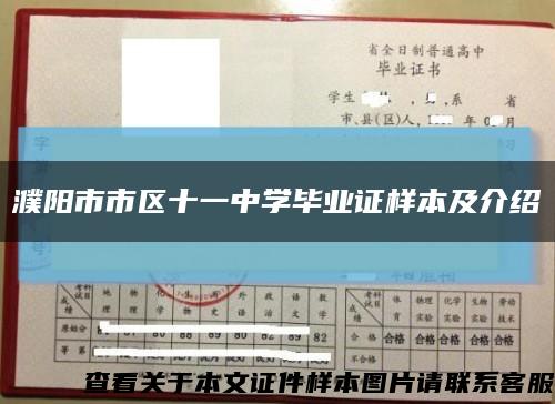濮阳市市区十一中学毕业证样本及介绍缩略图