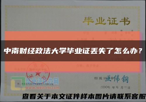 中南财经政法大学毕业证丢失了怎么办？缩略图