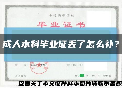 成人本科毕业证丢了怎么补？缩略图
