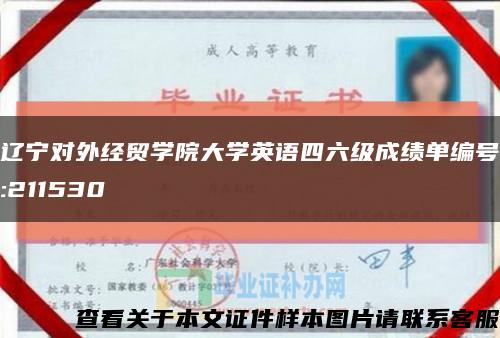 辽宁对外经贸学院大学英语四六级成绩单编号:211530缩略图