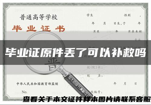 毕业证原件丢了可以补救吗缩略图