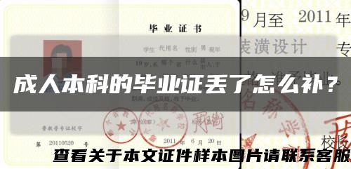 成人本科的毕业证丢了怎么补？缩略图