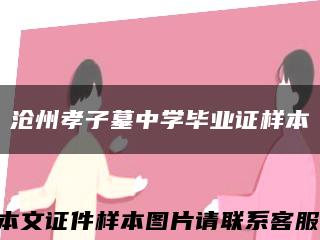 沧州孝子墓中学毕业证样本缩略图