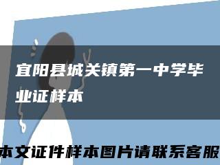 宜阳县城关镇第一中学毕业证样本缩略图