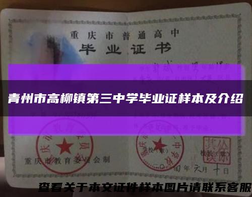 青州市高柳镇第三中学毕业证样本及介绍缩略图