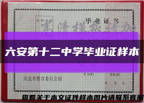 六安第十二中学毕业证样本缩略图