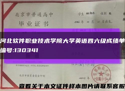 河北软件职业技术学院大学英语四六级成绩单编号:130341缩略图