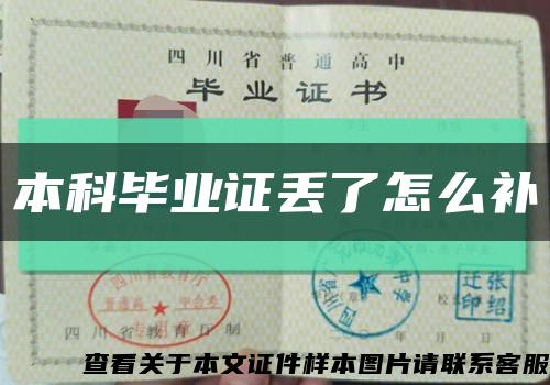 本科毕业证丢了怎么补缩略图