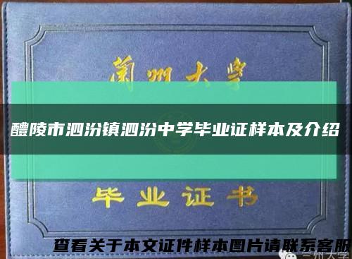 醴陵市泗汾镇泗汾中学毕业证样本及介绍缩略图