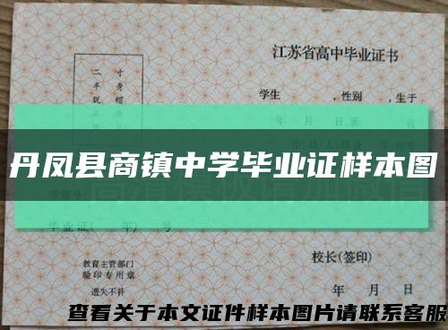 丹凤县商镇中学毕业证样本图缩略图