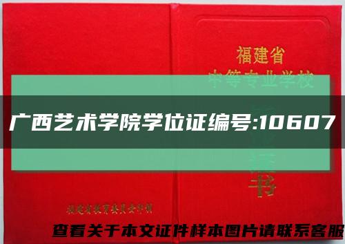 广西艺术学院学位证编号:10607缩略图