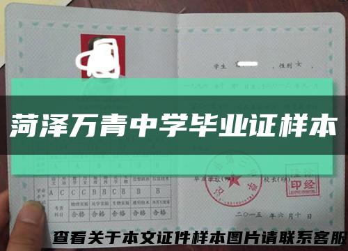 菏泽万青中学毕业证样本缩略图