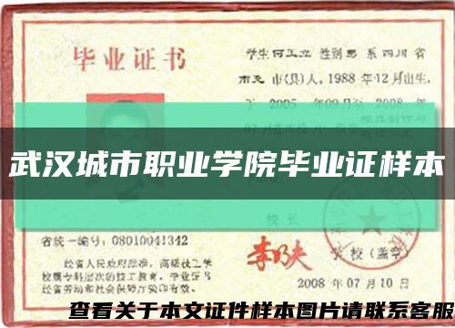 武汉城市职业学院毕业证样本缩略图