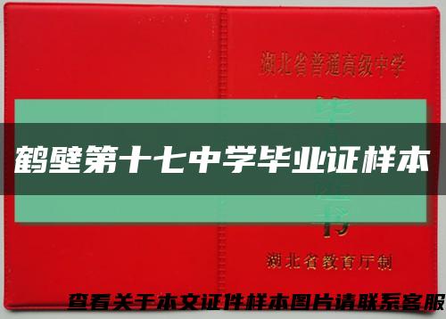 鹤壁第十七中学毕业证样本缩略图