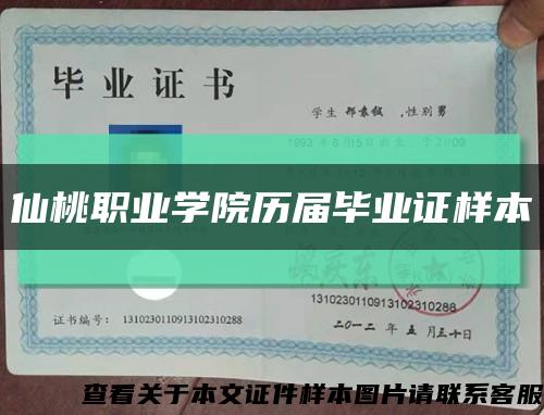 仙桃职业学院历届毕业证样本缩略图