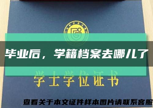 毕业后，学籍档案去哪儿了缩略图