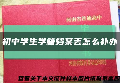 初中学生学籍档案丢怎么补办缩略图