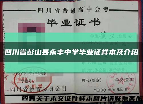 四川省彭山县永丰中学毕业证样本及介绍缩略图