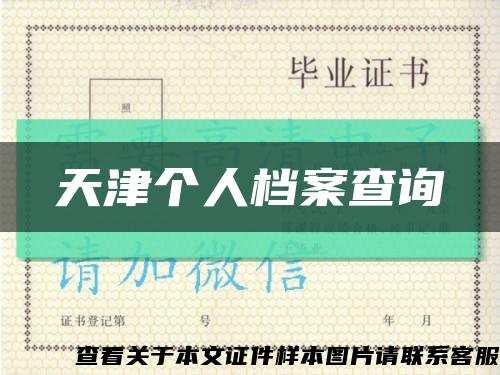 天津个人档案查询缩略图