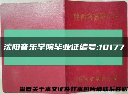 沈阳音乐学院毕业证编号:10177缩略图