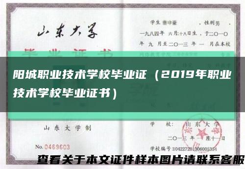 阳城职业技术学校毕业证（2019年职业技术学校毕业证书）缩略图