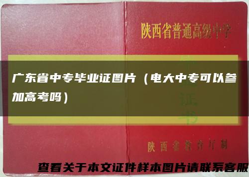 广东省中专毕业证图片（电大中专可以参加高考吗）缩略图