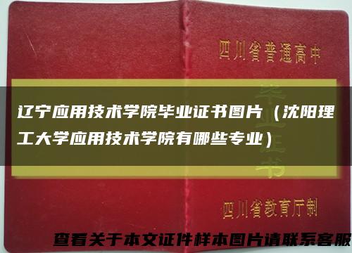 辽宁应用技术学院毕业证书图片（沈阳理工大学应用技术学院有哪些专业）缩略图