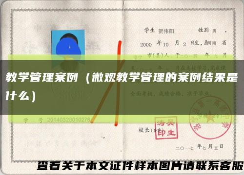 教学管理案例（微观教学管理的案例结果是什么）缩略图