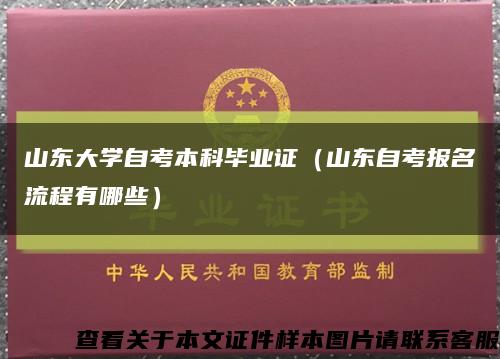 山东大学自考本科毕业证（山东自考报名流程有哪些）缩略图