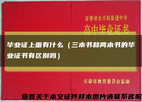 毕业证上面有什么（三本书和两本书的毕业证书有区别吗）缩略图