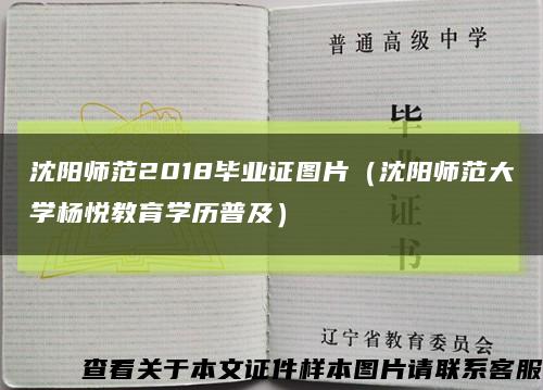 沈阳师范2018毕业证图片（沈阳师范大学杨悦教育学历普及）缩略图