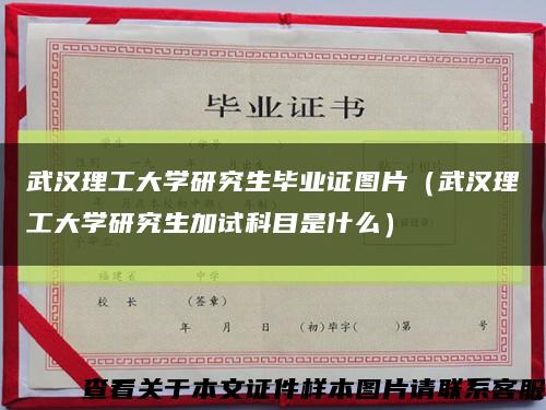 武汉理工大学研究生毕业证图片（武汉理工大学研究生加试科目是什么）缩略图