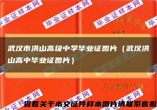 武汉市洪山高级中学毕业证图片（武汉洪山高中毕业证图片）缩略图