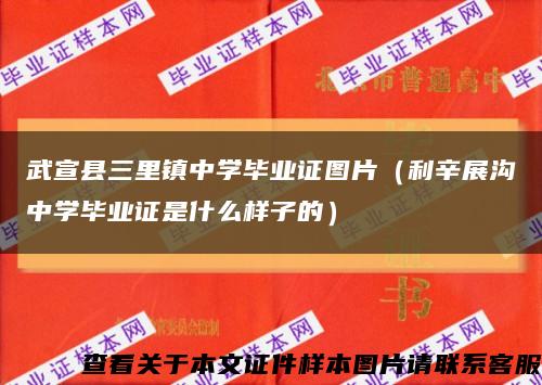 武宣县三里镇中学毕业证图片（利辛展沟中学毕业证是什么样子的）缩略图