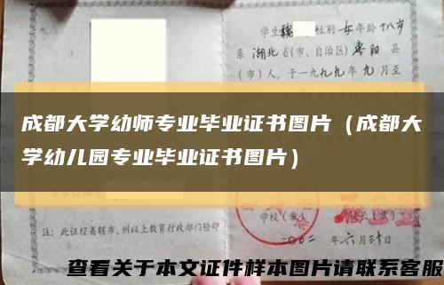 成都大学幼师专业毕业证书图片（成都大学幼儿园专业毕业证书图片）缩略图