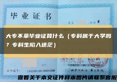 大专不拿毕业证算什么（专科属于大学吗？专科生陷入迷茫）缩略图