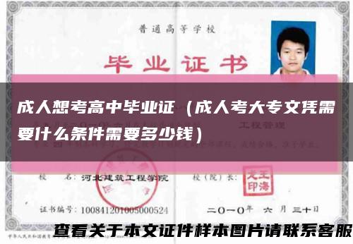 成人想考高中毕业证（成人考大专文凭需要什么条件需要多少钱）缩略图