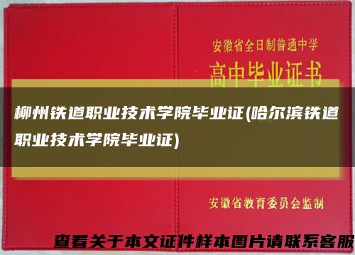 柳州铁道职业技术学院毕业证(哈尔滨铁道职业技术学院毕业证)缩略图