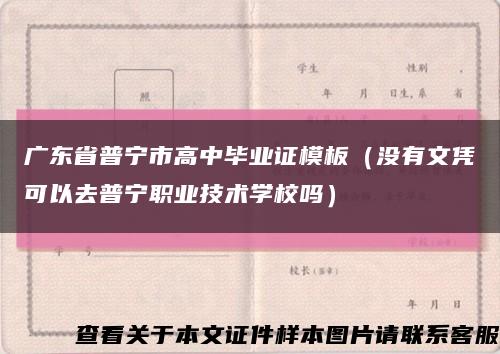 广东省普宁市高中毕业证模板（没有文凭可以去普宁职业技术学校吗）缩略图