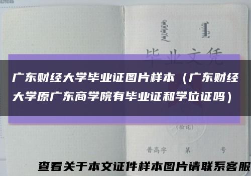 广东财经大学毕业证图片样本（广东财经大学原广东商学院有毕业证和学位证吗）缩略图