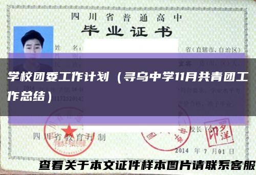 学校团委工作计划（寻乌中学11月共青团工作总结）缩略图