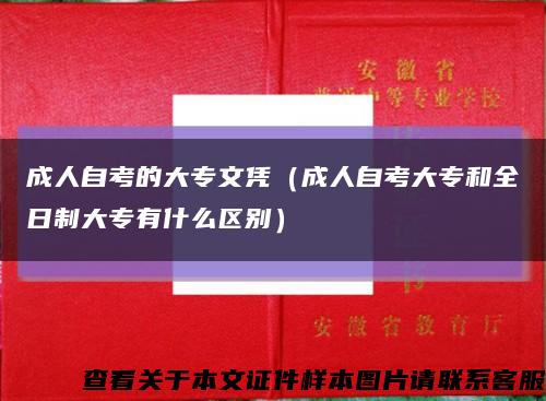 成人自考的大专文凭（成人自考大专和全日制大专有什么区别）缩略图