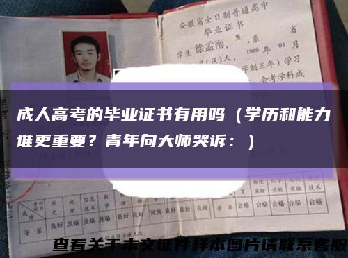 成人高考的毕业证书有用吗（学历和能力谁更重要？青年向大师哭诉：）缩略图