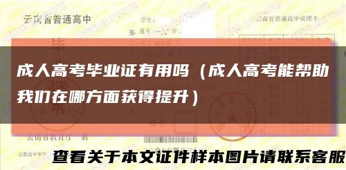 成人高考毕业证有用吗（成人高考能帮助我们在哪方面获得提升）缩略图