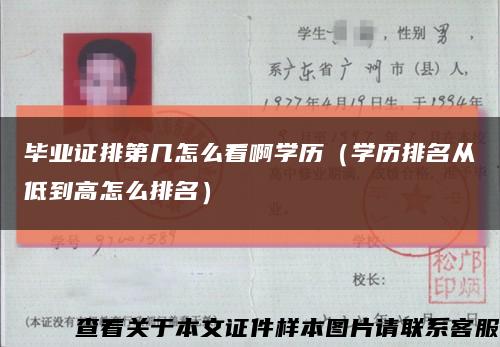 毕业证排第几怎么看啊学历（学历排名从低到高怎么排名）缩略图
