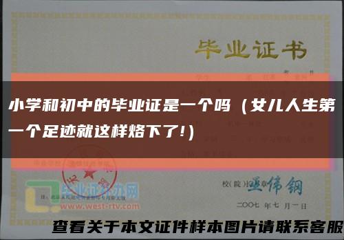 小学和初中的毕业证是一个吗（女儿人生第一个足迹就这样烙下了!）缩略图